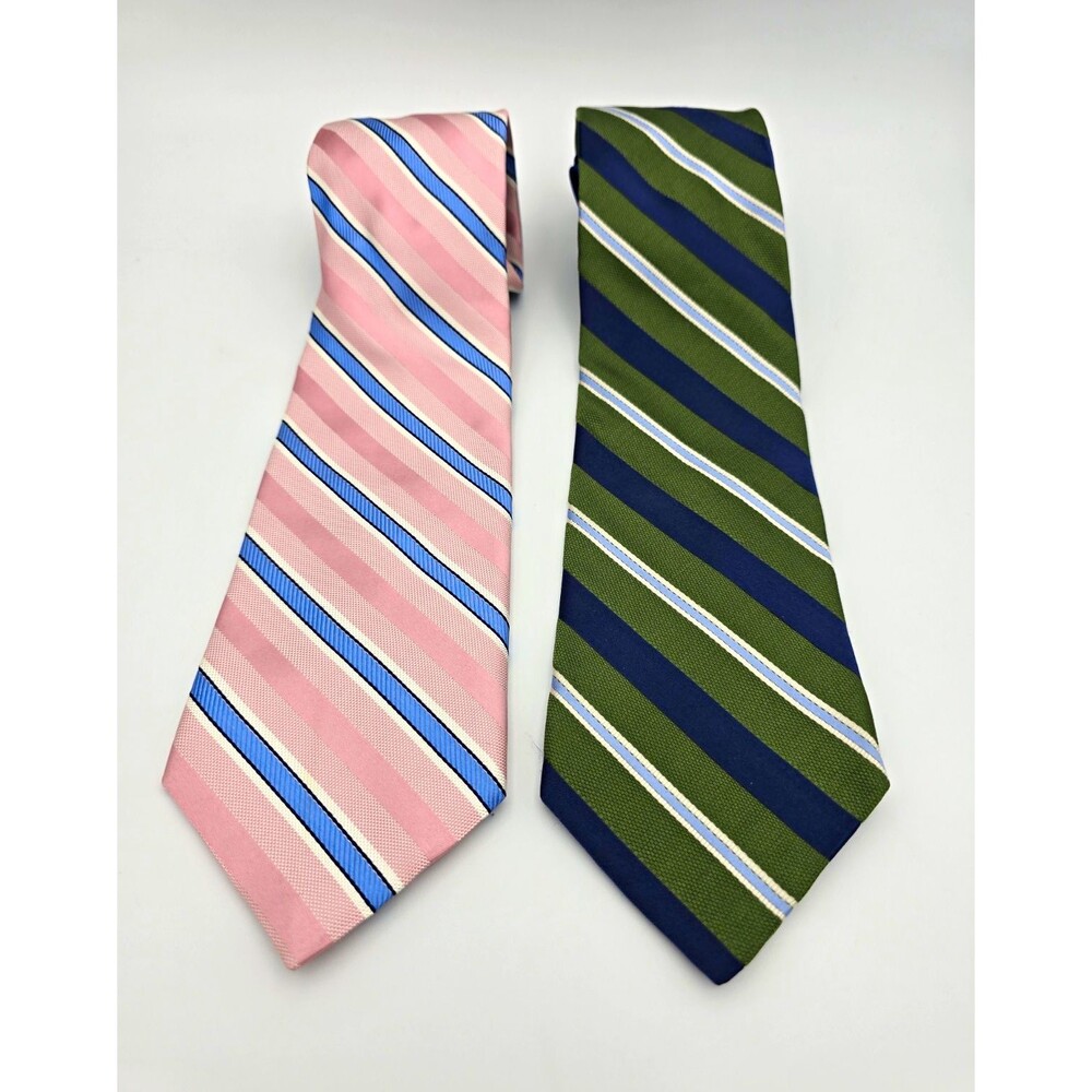 Lot of 3 Vintage Tommy Hilfiger Silk Ties Preppy Repp Stripe Geometric Crest Red